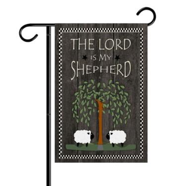 Imagem de Bandeira de jardim Lord is my Shepperd #G1757 12x18 - Dupla face - Alta qualidade