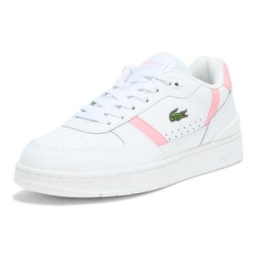Imagem de Lacoste Tênis feminino T-Clip Set, Branco/Rosa claro, 40