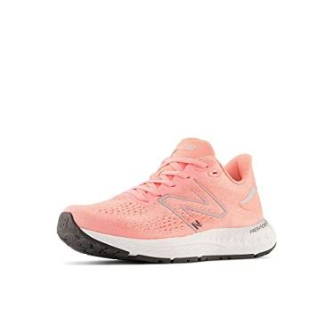 Imagem de New Balance Tênis de corrida unissex infantil Fresh Foam X 880 V12 com cadarço, Toranja/prata metálica, 5.5 Wide Big Kid