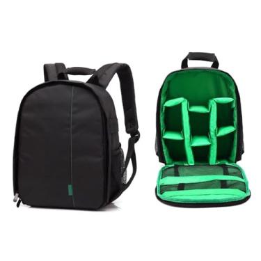 Imagem de Mochila Pequena para Câmera DSLR, à Prova D'água, Zíper Duplo, Capa de Chuva, Fivela Ajustável, Leve, para Fotografia Ao Ar Livre (Verde #-T)
