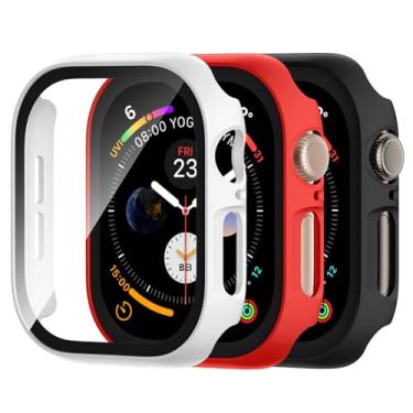 Imagem de Adorve Compatível com Apple Watch Series 10 46 mm Capa/Series 11 46 mm protetor de tela, capa rígida de PC com vidro temperado proteção geral anti-arranhões Capas amortecedores para iWatch Acessórios