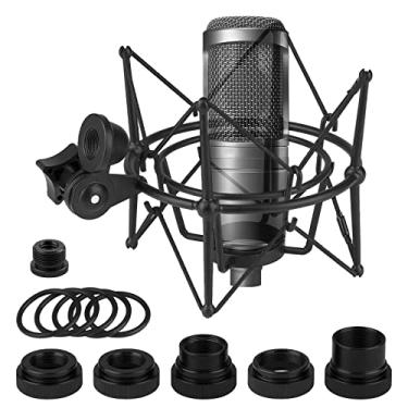 Imagem de Geekria Suporte de amortecedor para microfone para criadores compatível com Audio-Technica ATH AT2020, AT2020USB, AT2020USB+, AT2020USBi, ATR2500X-USB, grampo adaptador de suspensão antivibração de