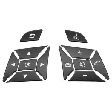 Imagem de CADUFUELLY 2185400162 Kit de botões de controle de volante, substituição para Mercedes Benz CLS Class W218 A Class W176 E Class W212 CLA Class W117, substitui 2185400262