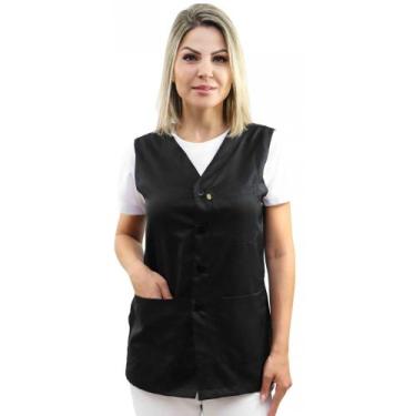 Imagem de Jaleco sem manga - Demorgan Uniformes, Preto, GG