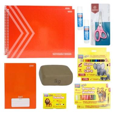 Imagem de Kit Material Escolar Infantil Mini Grupo 1a 3 Anos Lista SME - DEZdeDE