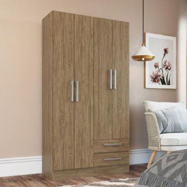 Imagem de Guarda-Roupa Solteiro 4 Portas 2 Gavetas Rp1420 Wood - Decibal, Marrom