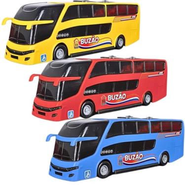 Imagem de Ônibus de Brinquedo dois andares 3 Pçs Infantil Criança