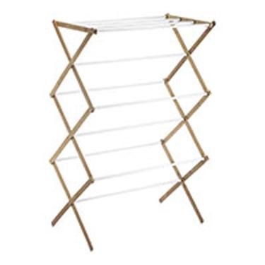 Imagem de Varal Vertical 3 Andares Em Bambu Com Hastes Metálica