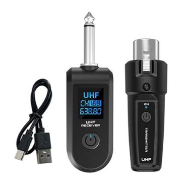 Imagem de DAGIJIRD Transmissor sem fio XLR receptor UHF sistema de microfone sem fio, adaptador de microfone XLR de 20 canais