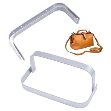 Imagem de CHGCRAFT 2 conjuntos de metal moldura bolsa de ferro alça de metal moldura interna flexível moeda bolsa dobradiças para bolsa, bolsa de moedas, carteira feita à mão, artesanato, platina, 7,1 × 2,9 ×