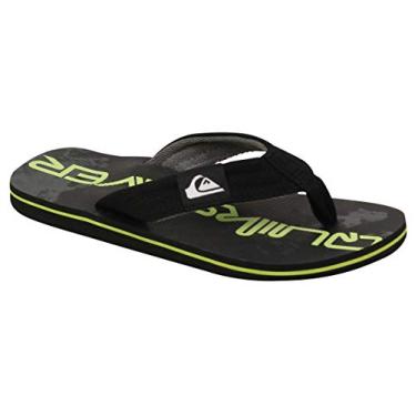 Imagem de Quiksilver Sandália juvenil Molokai Layback para meninos, Preto/verde/preto, 13 Big Kid
