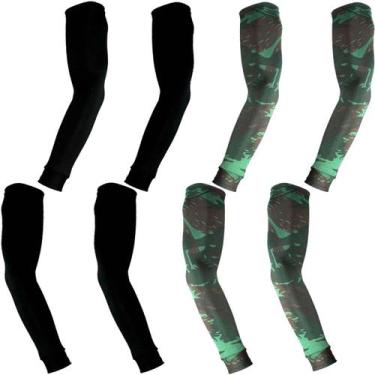 Imagem de Kit 4 pares de manguitos com proteção UV50+ - EX311, 2 pretos, 2 verde