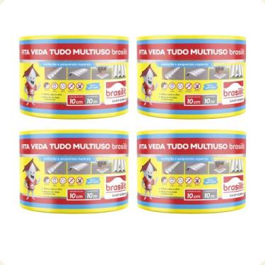 Imagem de Kit 4 Fitas Vedatudo e Pequenos Reparos Multiuso 10cm X 10m B r a s i 