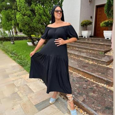 Imagem de Vestido Longo Para Grávidas Plus Size em algodão  - Donna Lu, UNICO