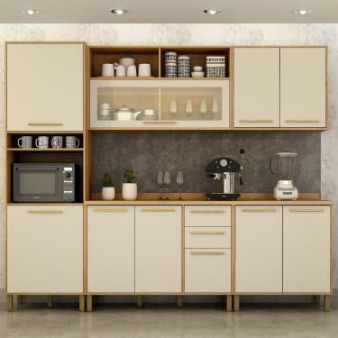 Imagem de Cozinha Completa 5 Peças 10 Portas 2 Gavetas Salvador Marrom/Bege