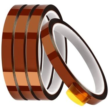 Imagem de PEASUG Fita Térmica, 4 Rolos De Fita Resistente A Altas Temperaturas, Fita Adesiva Térmica Para Sublimação, Prensa Térmica, Eletrônicos, Soldagem, Placa De Circuito, 10 Mm X 33 M (108 Pés)