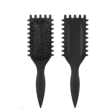Imagem de Pente de cabeleireiro multi-cacheado, escova de estilo portátil, saltos, macio, lavável, macio, massagem, ferramentas de escova de cabelo fofas (preto)