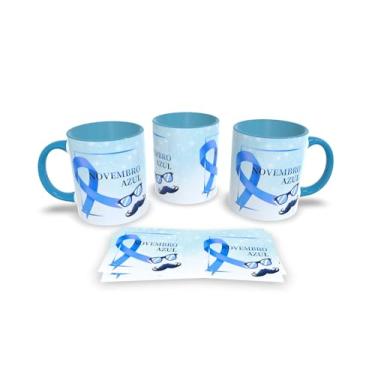 Imagem de Canecas Azul de Porcelana Personalizadas Novembro Azul (Mod.5)