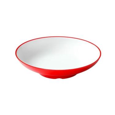 Imagem de Prato de imitação de porcelana minimalista, prato de sopa refogado para restaurante de hotel - P0501-9-vermelho e branco