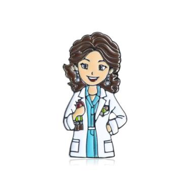 Imagem de Dr's gift Broche de esmalte médico enfermeiro desenho animado equipe médica broche lapela chapéu mochila broche crachá decoração presentes para mulheres meninas, Medium, Zinco, Sem Pedra Preciosa