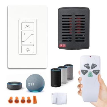 Imagem de Humpptom Kit de controle remoto WiFi 53T, receptor de tamanho pequeno, ventilador de teto, controle remoto para Hunter/Harbor Breeze/Westinghouse/Honeywell/outro ventilador de teto Humpptom preto