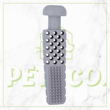 Imagem de Kit Mordedor Escova de Dentes Pet e Creme Dental Pet Clean, Cinza&Carn