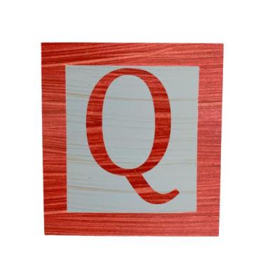 Imagem de Cubo Azul Letra Vermelha com Aplique Festa Chá de Bebê Decoração 8x8x8