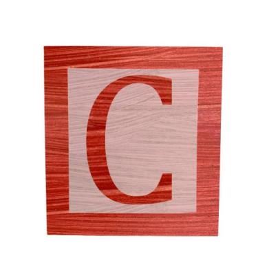 Imagem de Cubo Rosa Letra Vermelha com Aplique Festa Chá de Bebê Decoração 8x8x8