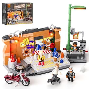 Imagem de FUNWHOLE Underground Dance Battle Lighting Building Bricks Set - Street Fusion City Town Compatible with Music Club F9068 LED Light Multi-Form Modular Collection Kit 429 Pcs for Street Culture Lovers
