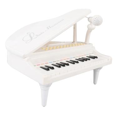 Imagem de Teclado de Brinquedo de Piano Infantil, Brinquedo de Teclado de Piano de 31 Teclas para Meninas, Brinquedo Educacional de Aprendizagem de Piano Musical Com Microfone, (Branco)