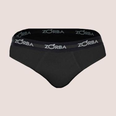 Imagem de Cueca Slip Zorba Max 100% Algodão Qualidade Conforto, Preto, P