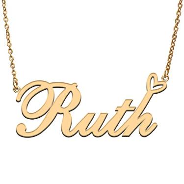 Imagem de RONKAH Colar de nome personalizado personalizado com coração colar de nome personalizado para mulheres colar de moda pessoal melhor presente para menina, mãe, filha, amizade, Natal, aniversário,