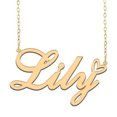 Imagem de A168A Colar de nome personalizado personalizado personalizado colar de nome banhado para mãe filha amizade feminino dia dos namorados aniversário de Natal ano novo, Metal, Sem pedras preciosas