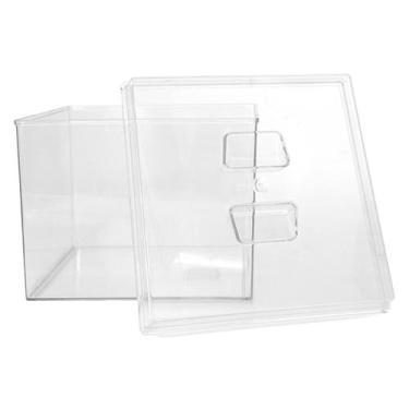 Imagem de Kit 12 Potes Acrílico Quadrado com Tampa 3,3l+ Conchas 100ml - Ex Pote