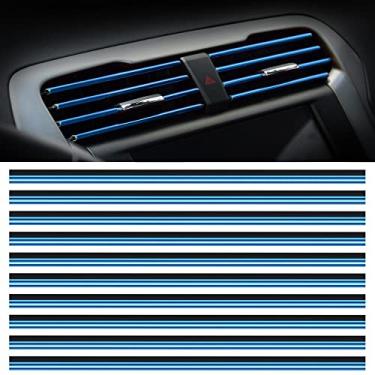 Imagem de MINGZAIQIPEI Saída de ventilação de carro acabamento interior do carro acabamento de moldagem de ar condicionado carro saída de ventilação acabamento cromado PVC interior do carro acabamento de saída