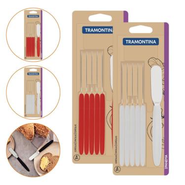 Imagem de Kit Espátulas Manteiga Tramontina Ipanema 12P Verm/Branco