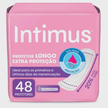Imagem de Protetor diário intimus longo extra proteção com abas 48 unidades