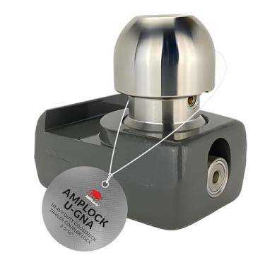 Imagem de AMPLock U-GNA | Trava resistente para engate estilo pescoço de ganso Atwood e acoplador Atwood com esfera de 2-5/40.6 cm | Trava de engate de pescoço de ganso patenteada para reboque resistente
