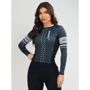 Imagem de Camisa Para Ciclismo Manga Longa Feminina Evolution Branca Savancini (