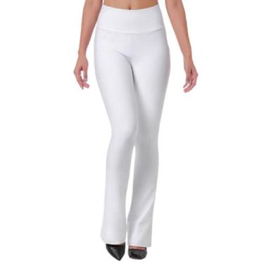 Imagem de Calça Bailarina Flare Branca Cós Alto - WOLFOX, Branco, P