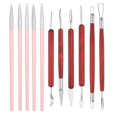 Imagem de YOKIVE 11 ferramentas de escultura de argila de silicone de 5 mm, ferramentas de argila de polímero, ferramenta de modelagem de argila, ótima para pintura artesanal de argila de cerâmica (cinza preto)