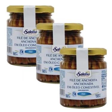 Imagem de Kit 03 Un File De Anchova Argentino Aliche Di Salerno 180g