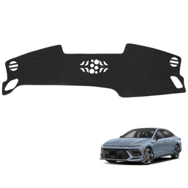 Imagem de YOJOJOCO Capa de painel para Hyundai Sonata 2025 2024 acessórios capa de painel de flanela tapete de painel central capa de console protetor solar almofada