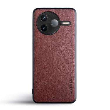 Imagem de AIORIA Capa para Xiaomi Poco F7 Pro 5G capa de couro PU premium design retrô de negócios capa protetora completa para celular Xiaomi série (café, Xiaomi Poco F7 Pro)