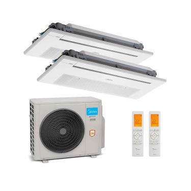 Imagem de Ar Condicionado Bi Split Inverter Midea 18.000 Btus (2x Evap Cassete 1 Via 12.000) Quente e Frio 220v
