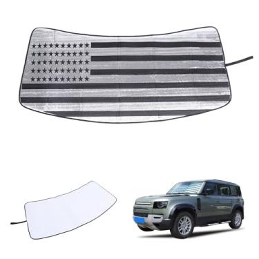 Imagem de Para-brisa compatível com Land Rover Defender 2020-2025 Protetor de para-brisa frontal dobrável, bloqueia os raios UV mantém o refrigerador do seu carro (B)