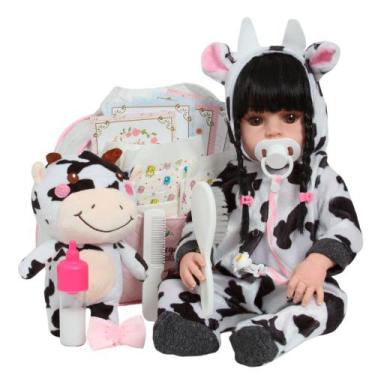 Imagem de Bebê Reborn Articulado Realista Completo + Pelúcia Morena - Cegonha Re