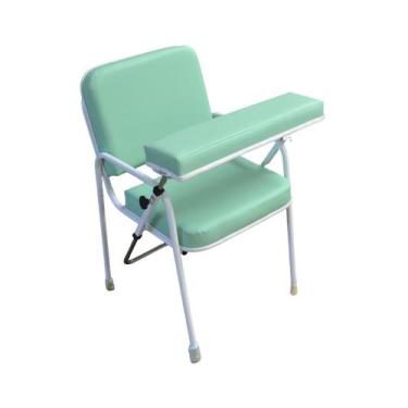 Imagem de Cadeira de Coleta de Sangue Comfort Com Suporte de Braço Frontal Verde