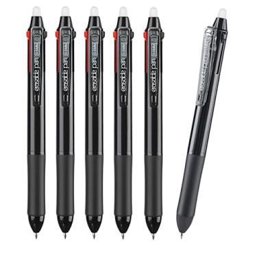 Imagem de Aozora Canetas apagáveis, multicoloridas, ponta fina, 0,5 mm, 3 cores em uma caneta de gel apagável multicolorida retrátil para completar sudoku e palavras cruzadas, pacote com 6