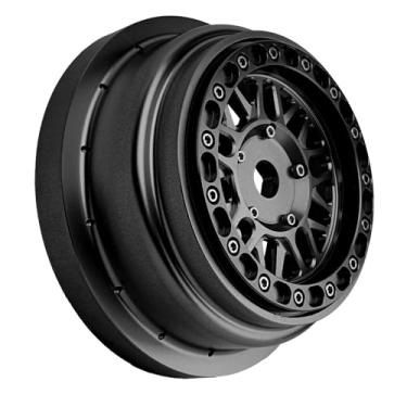 Imagem de BeaxTurbo Racing Upgrade Parts CNC Aluminum Bead Lock Wheel for Losi Super Baja rey2.0 1/6 1pcs Black (Black-Black)